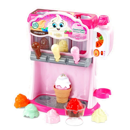 LeapFrog Count and Swirl Ice Cream Maker Playset for Kids Ages 2 Years and up, Pink
