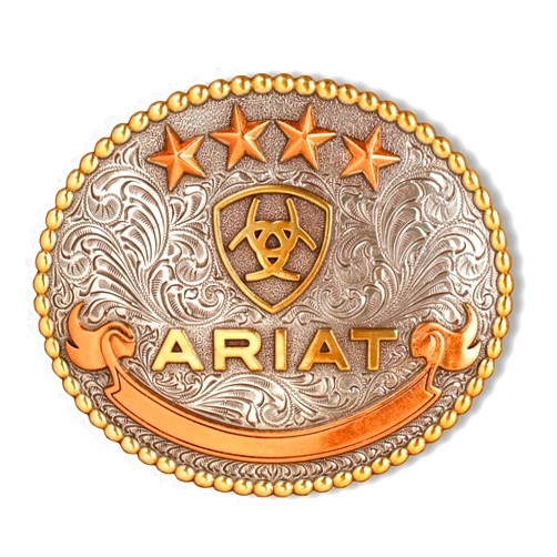 ARIAT Oval Logo Antique Silver/Gold - Acc Buckle