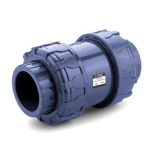 HYDROSEAL Sharkfellow 2’’ PVC True Union Ball Check Valve with Full Port, ASTM F1970, with EPDM Seals, Corrosion-Free, Service Free, Rated at 200 PSI @73F, Gray, 2 inch Socket (2'')