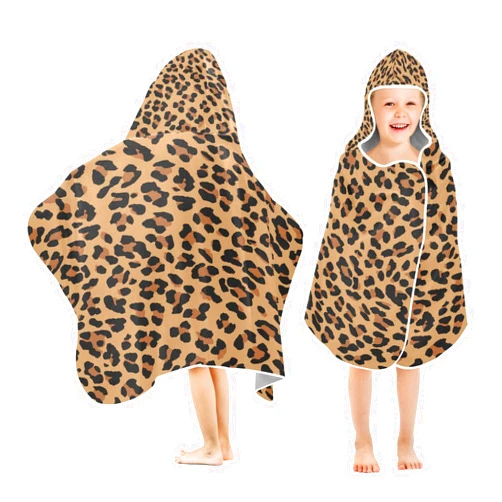 YETTASBIN Leopard Kids Hooded Bath Towel for Boys Girls, Soft Absorbent Quick Dry Hooded Towel Wrap Oversized Breathable Toddler Shower Pool Beach Towel with Hood