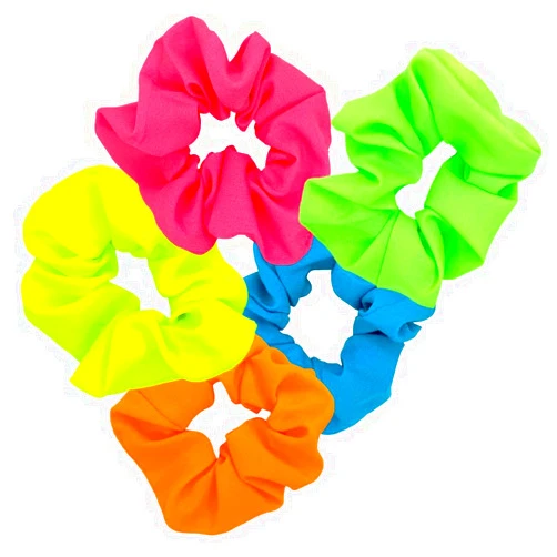 ZLXO NOVELTIES Neon Scrunchies for Hair 80s, Neon Hair Accessories Scrunchy Elastic Hair Bands Hair Elastics Tie Ponytail Scrunchies Hair Scrunchies for 80s Party Outfit 80s Workout Costume Neon Accessories
