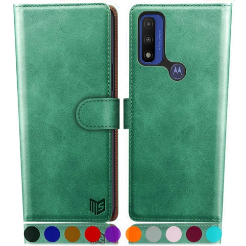 SUANPOT for Motorola Moto G Pure/Play 2023 Wallet case with RFID Blocking Credit Card Holder,Flip Book PU Shockproof Kickstand Leather Cover Women Men for Pure/Play 2023 case Sea Green