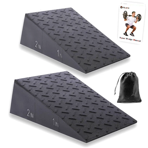 Folaps Squat Wedge Block for Heel Elevated Squat, Weightlifting Calf Stretcher Slant Board for Squat Improve Mobility Balance and Strength Performance
