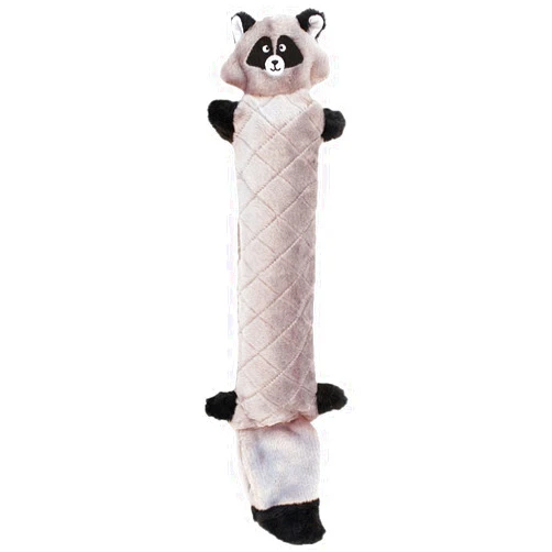 ZippyPaws Jigglerz - Zippy Paws Dog Toy for Large and Small Dogs, Squeaky Plush Tug Toy with No Stuffing, Squeaky Interactive Dog Toys with Crinkle Head and Tail, Raccoon