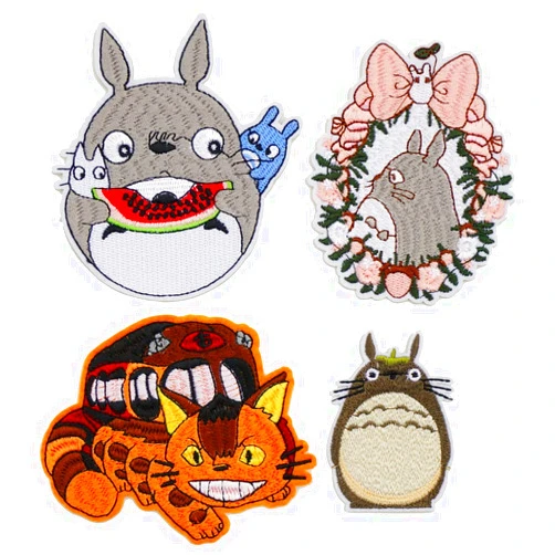 ClickEmb 4 Japanese Cat Cartoon Iron on Patch Applique Cat Iron on Patch Neko Animal Patch Anime Patch