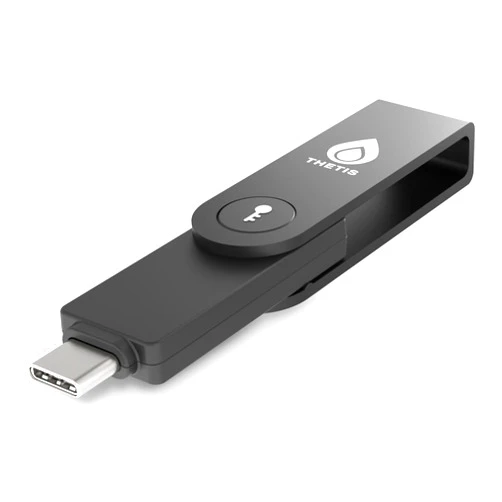Thetis Pro-C FIDO2 Security Key Passkey Device with USB C & NFC, TOTP/HOTP Authenticator APP, FIDO 2.0 Two Factor Authentication 2FA MFA, Works with Windows/macOS/Linux/Gmail/Facebook/Dropbox/GitHub