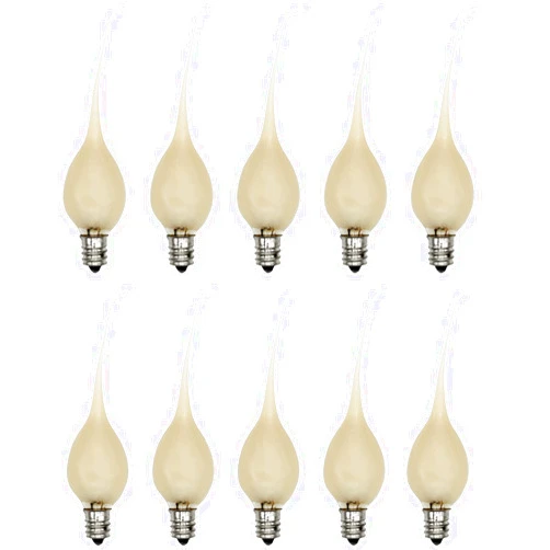Creative Hobbies® Country Style Silicone Dipped Candle Light Bulbs (Pkg of 10 Bulbs) ~ 5 Watt Pearlized Silicone, Gold Glow