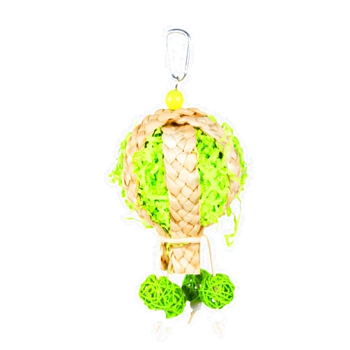 LJJDMI Bird Toys Foraging Shredder Hanging Toys Rope Perch with Bell Parakeet Toy Parrot Swing Climbing Standing Toys Bird Cage Accessories for Conure Cockatiel Budgies Lovebird, Green, 1 Pack