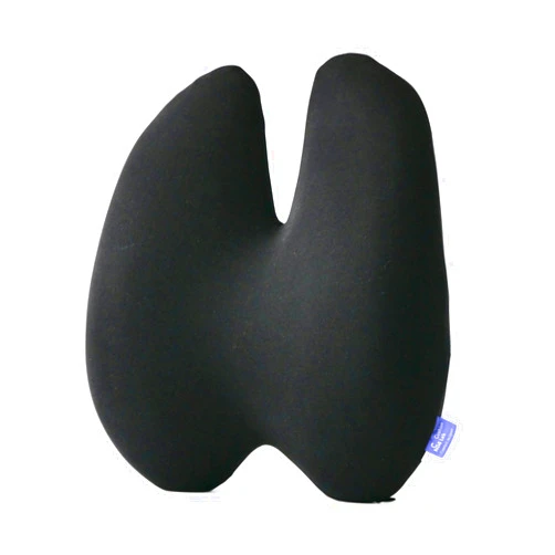 C CUSHION LAB Cushion Lab Extra Dense Lumbar Pillow - Patented Ergonomic Multi-Region Firm Back Support for Lower Back Pain Relief - Lumbar Support Cushion w/Strap for Office Chair, Car, Sofa, Plane - Black