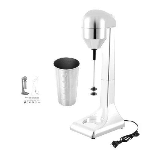 Usoraszkt Commercial Electric Milkshake Machine Stainless Steel Beverage Blender Adjustable Speed Malt Machine Smoothie Milk Foam Tea Mixer Blender + Cups for Commercial and Home