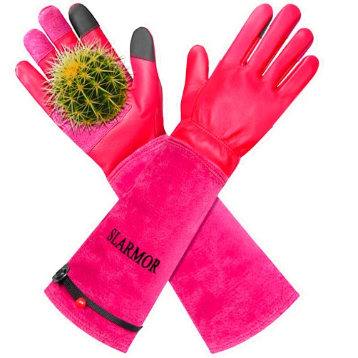 SLARMOR Long Gardening-Gloves Women/Men-Thorn proof Rose Pruning Heavy Duty Gauntlet, Best Garden Gifts for Gardener-XL