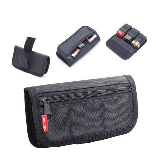 King Ma Small DSLR Camera Battery Bag Pouch Holder Case Camera Battery Waist Bag Suitable for AA Battery and LP-E6/ LP-E17/ FZ100/ FW50/ F550 and More, SD Card Holder Memory Card Case