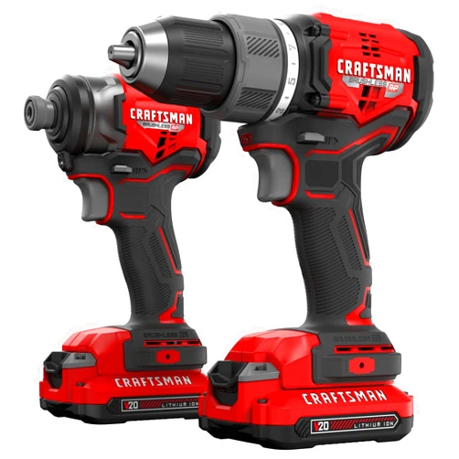CRAFTSMAN V20 RP Cordless Drill and Impact Driver, Brushless Power Tool Combo Kit, 2 Batteries and Charger Included (CMCK211C2)