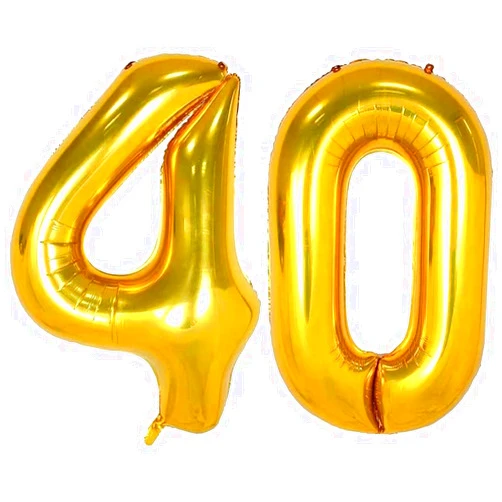 Uorbmaio 40th Birthday Decorations 40 Inch Number 40 Balloons Jumbo Foil Party Balloons for Birthday Party Decor Giant Number