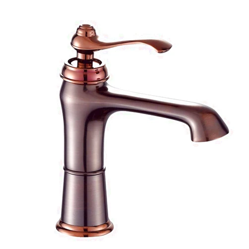 CXYG-Faucet Chrome Double Handle Kitchen Sink Tap, Brushed Brass Finish, Single Hole Deck Mount, Cold and Hot Water Mixer Tap