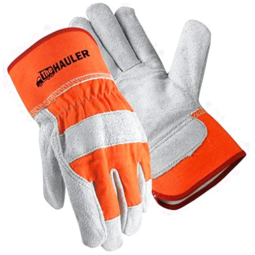 Galeton 2117-XL The Hauler Leather Palm Gloves, Safety Cuff, X-Large, Orange (Pack of 12)