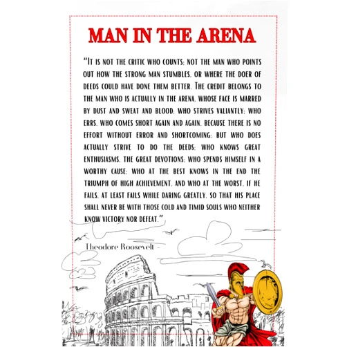 By THE GRATITUDE STORE (Author) Man in the Arena NOTEBOOK - Teddy Roosevelt - Inspirational Quotes - Motivational Gifts for Men, Boys, Teens, Entrepreneur - Daring Greatly