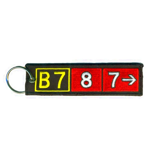 AV8R Boeing 787 Airport Taxiway Sign Embroidered Keychain