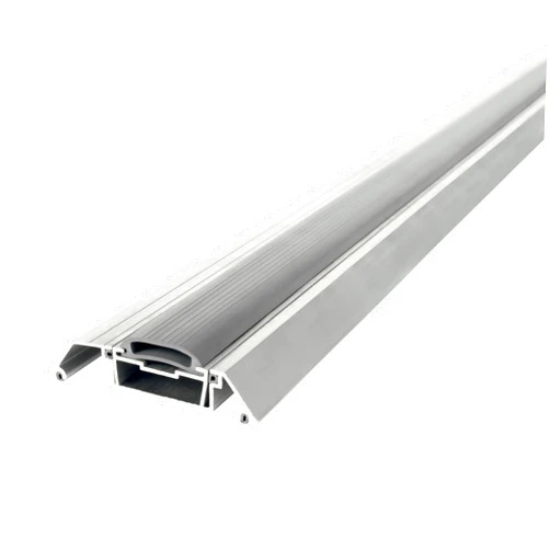 M-D Building Products 52032 3-3/4 in. x 1-1/8 in. x 36 in. Silver Adjustable Aluminum High-Profile Threshold with Vinyl Seal