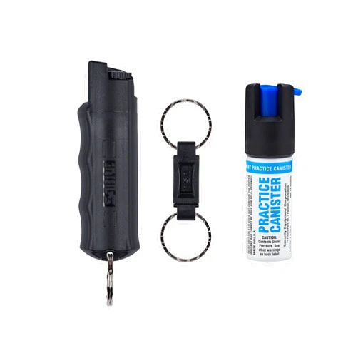 SABRE 3-in-1 Defense Spray – Pepper Spray, Tear Gas & UV Dye, Quick Release Keychain for Easy Carry, Finger Grip for Aim, 3X Longer Spray Time (Up to 10 Seconds), Max Police Strength, 0.54 fl oz