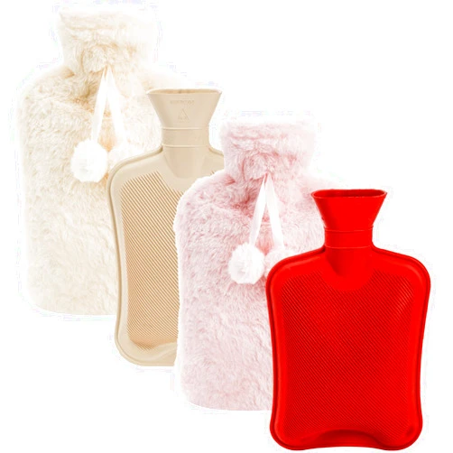 WUWEOT Set of 2 Hot Water Bottle with Soft Cover, 2 Liter Rubber Water Pad, Hot Compress Bag and Cold Therapy Bag for Headaches, Cramps, Arthritis, Back Pain, Sore Muscles, Pain Relief, Neck