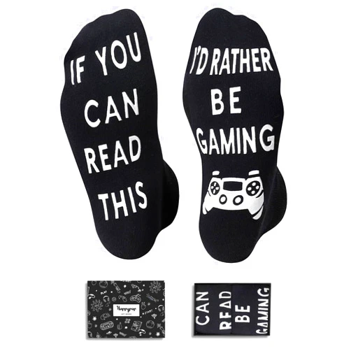 HAPPYPOP Gamer Gifts Teen Boys Men; Novelty Gamer Socks For Teen Boys, Gaming Gamer Socks Video Game Socks