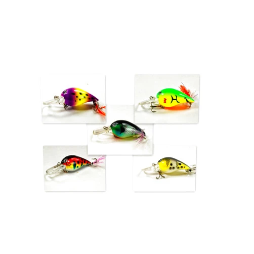 Akuna Pack of 5 Little Chubby Series 3 inch Shallow Diving Fishing Lure