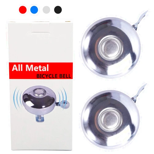 Redsia All Metal Bike Bell, 2 Pack Bicycle Bells for Adults Kids Girls Boys, Left Side Mount and Right Handed Bell Fits Handlebars with 22.2mm to 31.8mm Diameters
