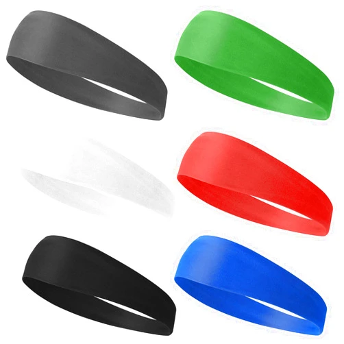 Dimeho Sweatbands for Kids, 6 Pcs Sports Headbands for Kids Boys Athletic Sweatbands Elastic Wicking Hairband for Baseball, Running, Cycling, Football (Dark Gray/Sky Blue/Green/Red/White/Black)
