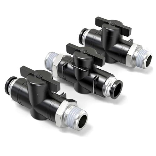 TAILONZ PNEUMATIC 3/8 Inch Tube OD x 1/4 Inch NPT Thread Ball Valve Air Flow Control Valve Push to Connect Fitting BVC-3/8-N2（Pack of 1）