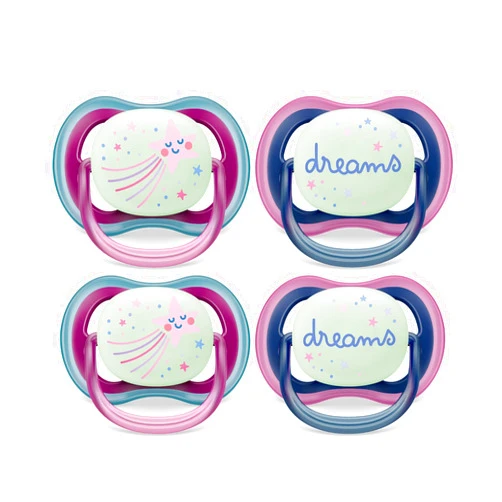 AVENT Philips Avent Ultra Air Pacifier 6-18m, Falling Star/Dreams, Nighttime, 4 Pack SCF376/09