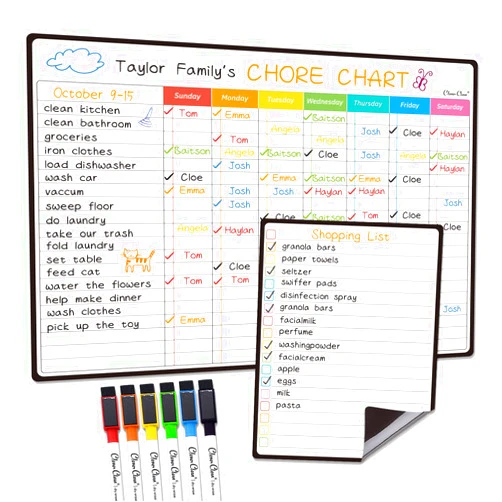 Clever Clean Magnetic Dry Erase Chore Chart - 14.5