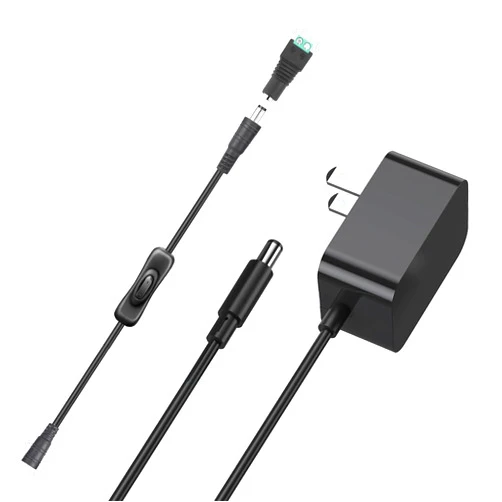 GXILEE 12V 1A Power Supply, GXILEE UL Listed 12v Power Supply with Switch Plug Adapter(5.5mm x 2.1mm Connector), 1 Amp 12Watt Max, 5Ft Black AC Adapter Cord