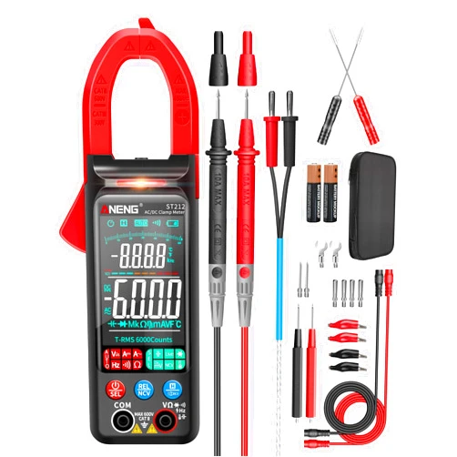 ANENG Clamp Meter Multimeter Tester Auto Ranging TRMS 6000 Counts AC/DC Current Voltage Ohm Volt Amp Meter Meansures NCV Continuity Diode Resistance Capacitance Null/Fire Wire Electrical Tools