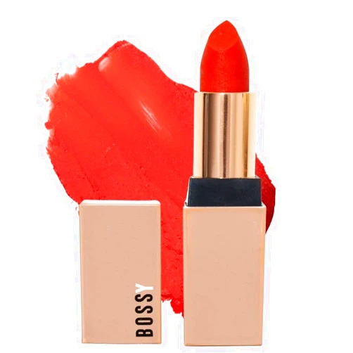 Bossy Cosmetics Matte, Long Lasting, Hydrating Vegan Lipstick with Vitamin E and Watermelon Seed Oil (Unstoppable - Orange Red Color)
