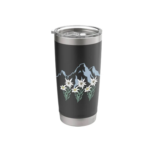 Alpen Edelweiß Korbblütler Alpenblume Schweiz Mountains Switzerland Alps Edelweiss basket alpine flower Stainless Steel Insulated Tumbler