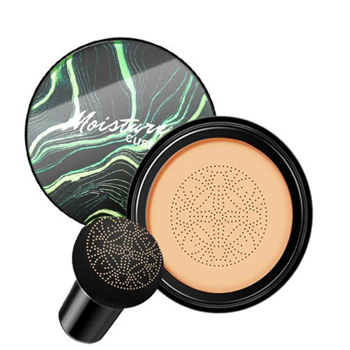 Nvyue Air Cushion CC Cream Mushroom Head Foundation,BB Cream Makeup Foundation,Moisturizing Concealer,Long Lasting Full Coverage Waterproof,Even Skin Tone for All Skin Types (3# Dark Brown, 20g)
