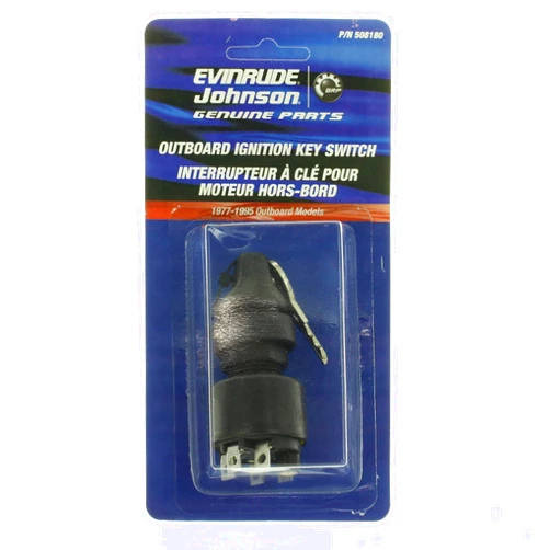 Evinrude Johnson Johnson Evinrude OMC New OEM 77 Series Outboard Ignition Key Switch, 0508180