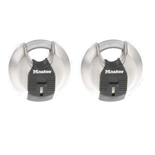 Master Lock M40XTCCSEN Discus Padlock, Keyed Alike, Steel, 2 Count