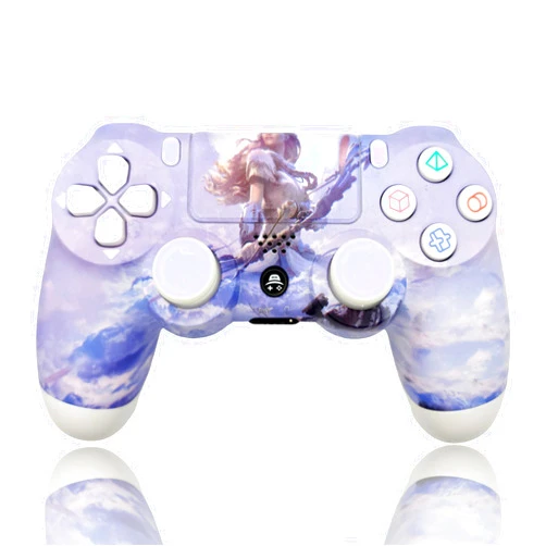 Generic Wireless Controller for PlayStation, compatible with Ps4 Slim/Fat/Pro,/PC/Android, Custom Design Gamepad Joystick, Forza Horizon Design, with USB Cable (thumb caps included)