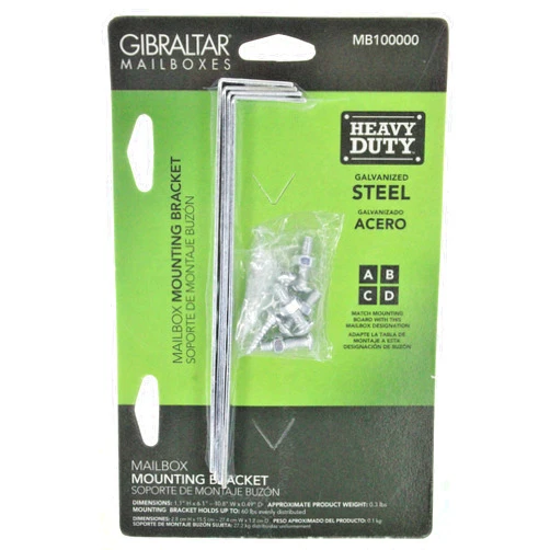 Gibraltar Mailboxes Galvanized Steel, Mailbox Mounting Bracket, MB100000