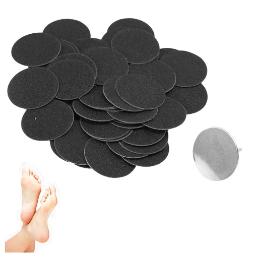 Brrnoo 50pcs Electric Callus Remover Sandpaper, Discs Pedicure Tool Replacement Accessory with Shaft, Replacement Sandpaper Discs, Nail Sanding disc Dead Skin Remover for feet (φ35mm)