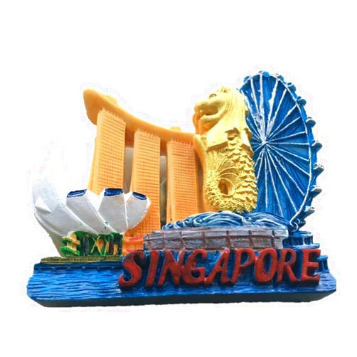 Weekino Merlion Marina Bay Sands Singapore World Travel Resin 3D Strong Fridge Magnet Souvenir Tourist Gift Chinese Magnet Hand Made Craft Creative Home and Kitchen Decoration Magnetic Sticker (1)