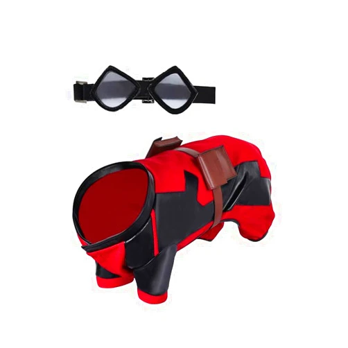 Haocloth Dogs Pool Costume Pet Red Suit Halloween Superhero Cosplay Outfits Party Funny Fancy Dress Birthday Gifts​(Outfits, Small)