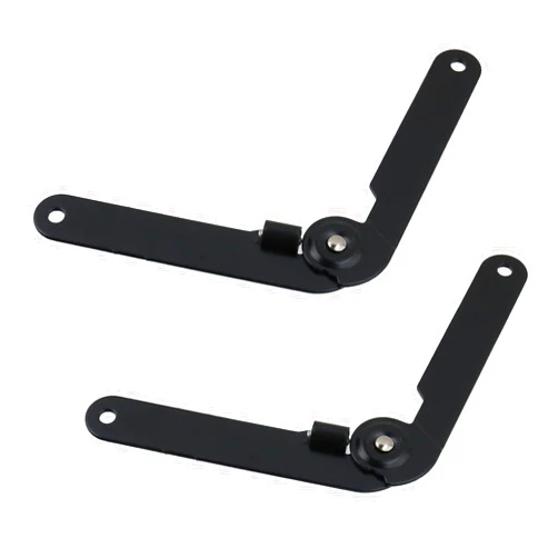 T Tulead 2PCS Rotatable Support Hinges Iron Folding Lid Support Hinge Black Lid Stay Hinge with Screws, for Cabinet, Wooden Box, Furniture