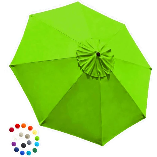 EliteShade USA 9FT Patio Umbrella Replacement Covers 8 Ribs Market Umbrella Canopy Cover (CANOPY ONLY) (Macaw Green)