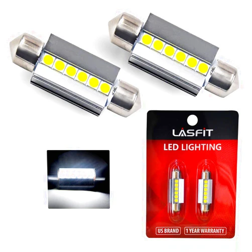 LASFIT 36MM LED Bulb Festoon 6418 6411 DE3423 LED Use for Dome Map Door Interior Door Trunk Glove Box Lights 6000K White Light(2pcs)