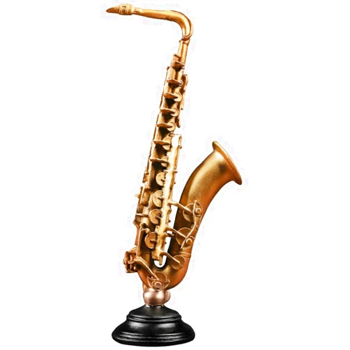 JMONLPICY Large Resin Violin Model Figurine Crafts Creative Home Office Decor Retro Desktop Ornaments Resin Saxophone Statue Sculpture