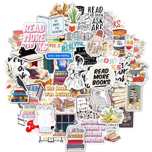 Joyppy Bookish Stickers for Kindle, 50 PCS, Waterproof, Matte Finish, Reading-a, Accessories Gifts for Kids Teens Adults