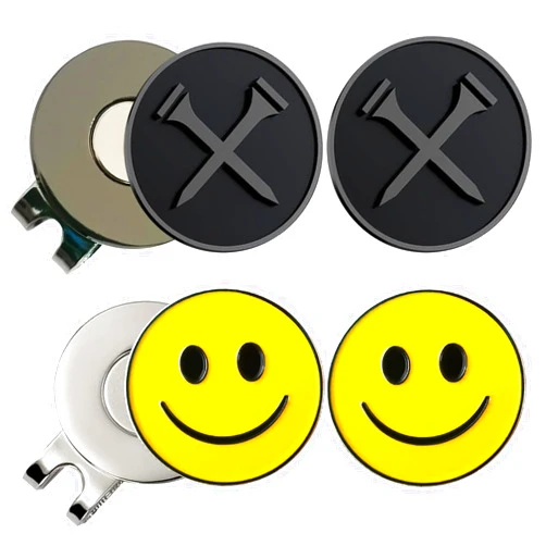 Adhere Golf Ball Markers Personlized Logo Enamel with A Strong Magnetic Hat Clips A Premium Golf Gifts for Golfer Including 4pcs Ball Markers + 2pcs hat Clip